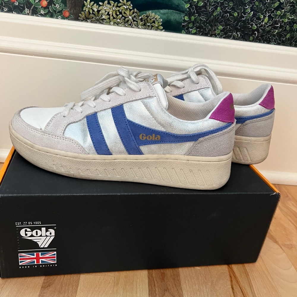 Gola Women's White, Blue, and Purple Sneakers